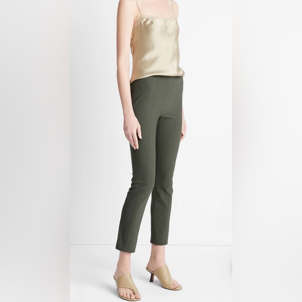 Vince Italian Cotton-Blend Stitch-Front Seam ponte pant size XS NWT